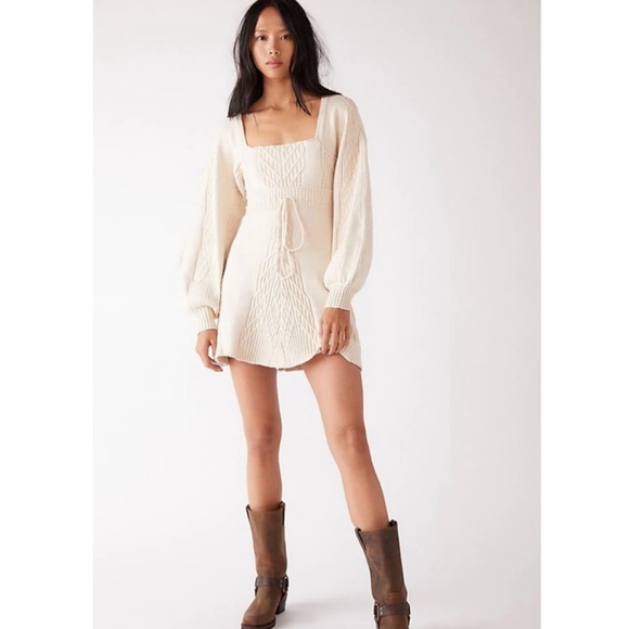 Free People Cream Knit Dress - Picture 4 of 7